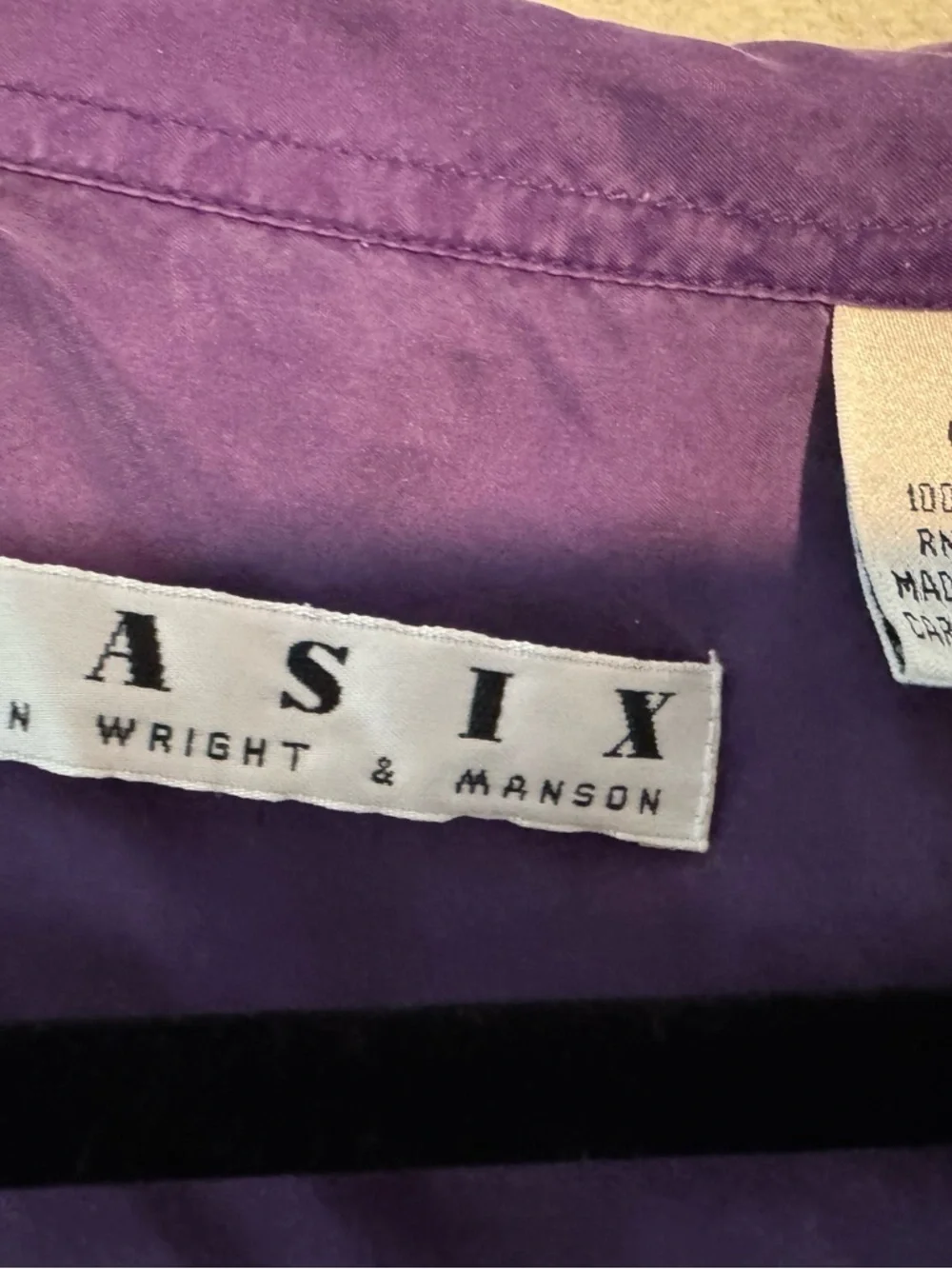 Vintage Purple Button-Front Blouse Basix - Picture 2 of 4
